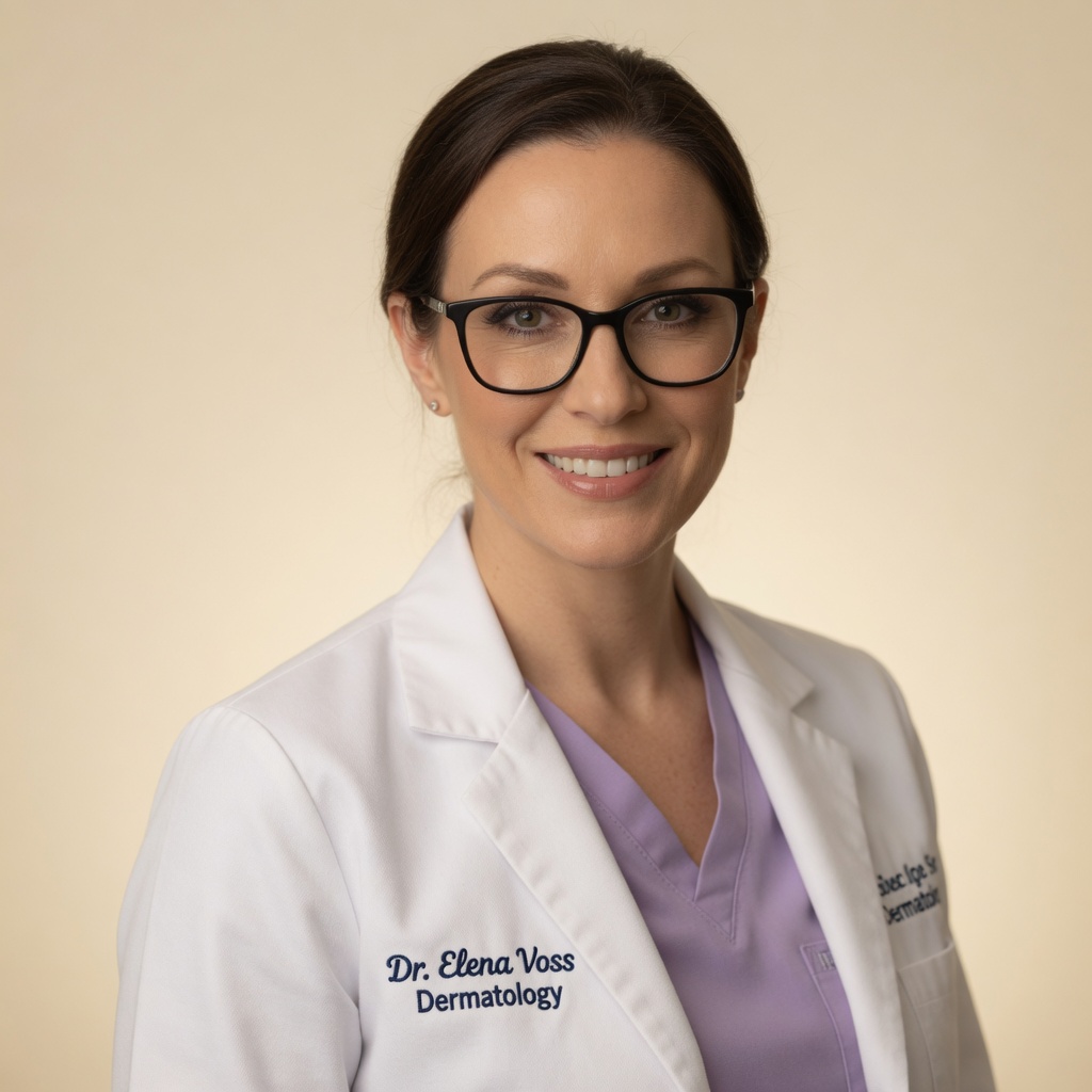 Dr. Elena Voss, founder of Post Oak Dermatology