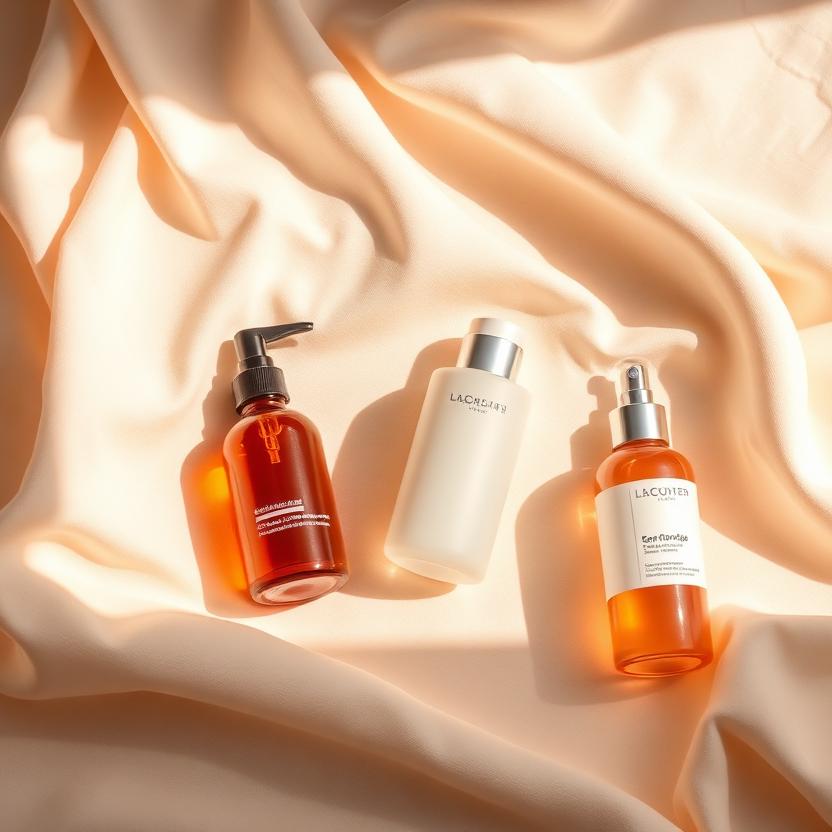 Skincare flat lay